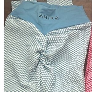 Chic Blue and Pink Patterned Leggings